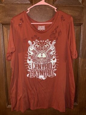 Lynyrd Skynyrd Women's Short Sleeve Graphic Tee - Rust (Size:0 runs like a Med)